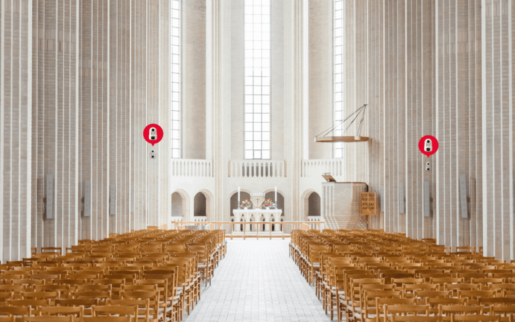 Broadcaster Pro 25X NDI 3G instalada en iglesia
