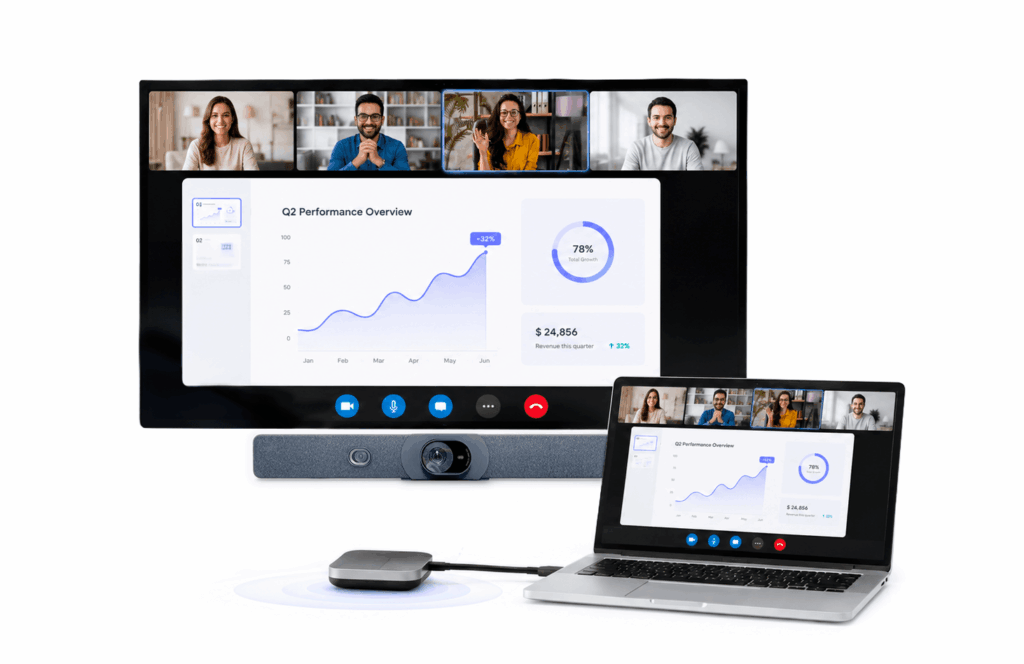dongle y barra all in one para compartir contenidos en entornos BYOD